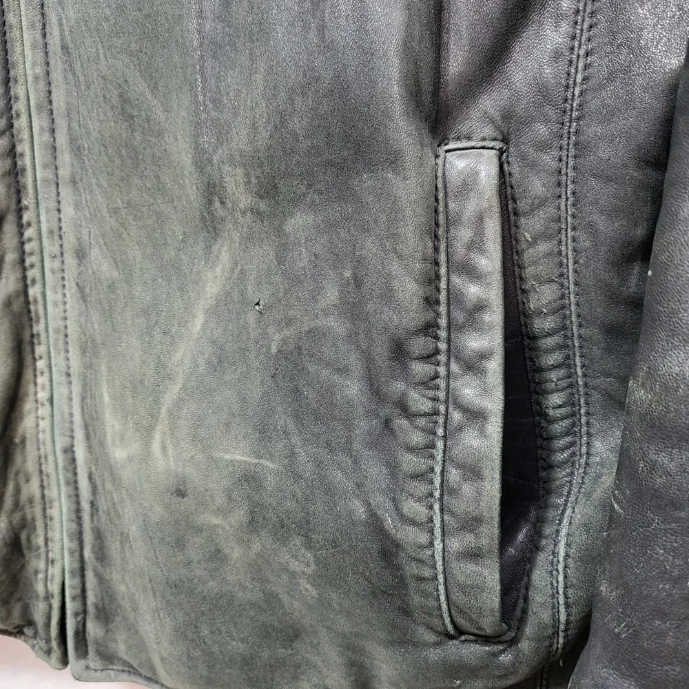 Wilsons Leather Mens XXL Thinsulate Insulated Distressed Black Leather Jacket*